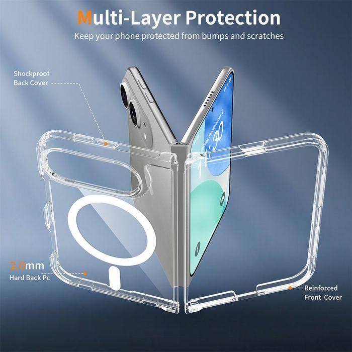 Coque pour iPhone Duo, Protection Antichoc avec Cercle Magnétique - Transparente