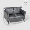 Two Seater Leathaire Sofa Grey