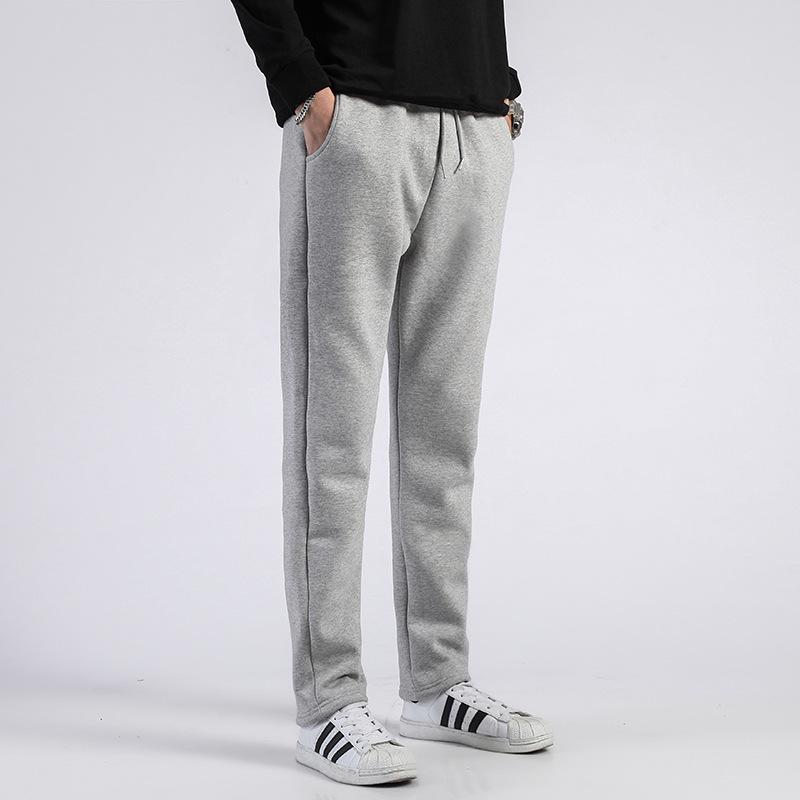 Мужские спортивные штаны для бега Толстые бархатные брюки повседневные прямые брюки Хлопковые спортивные штаны Спортивные беговые шерстяные флисовые зимние брюки для мужчин