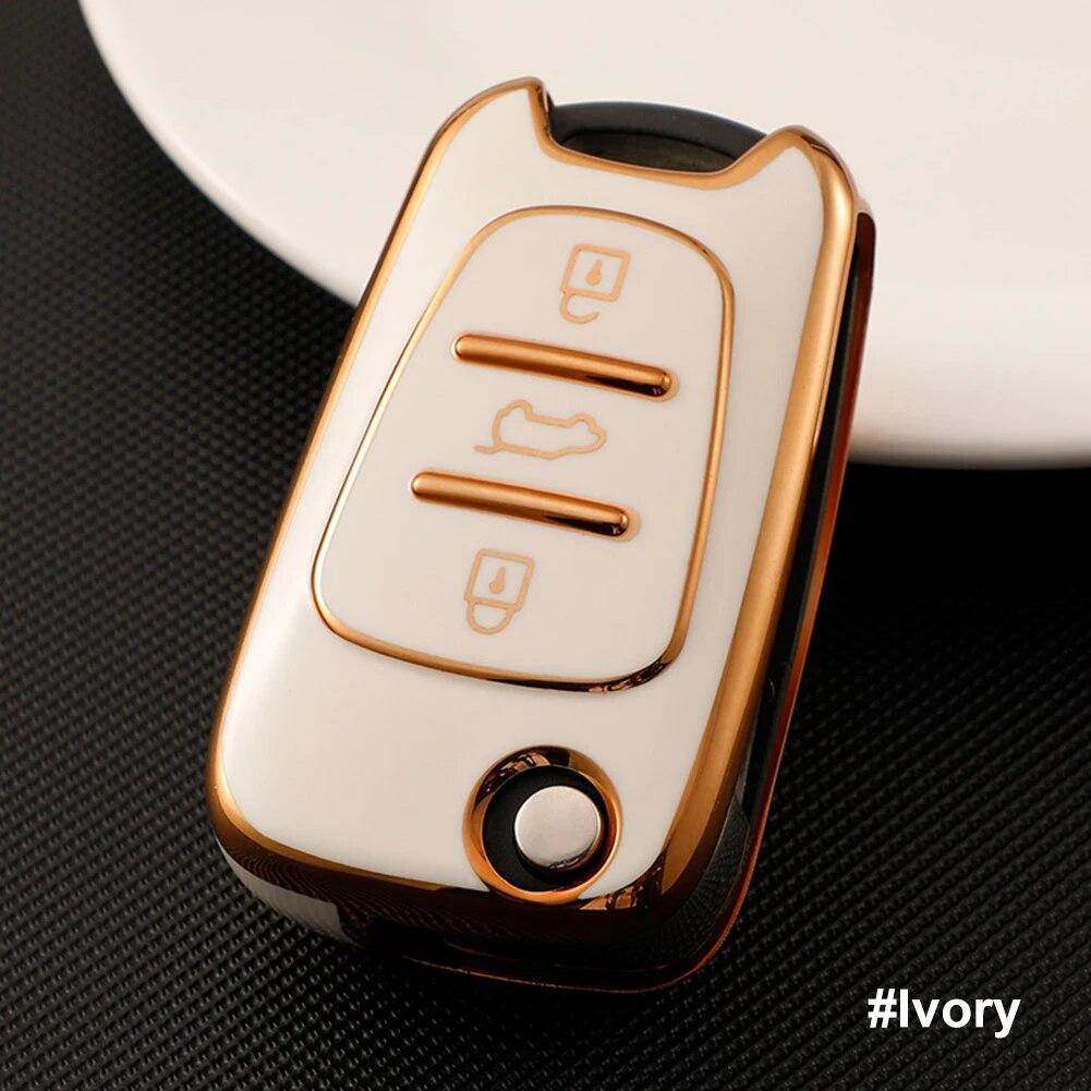 Новый чехол для ключей из ТПУ для Hyundai I20 I30 Elantra Azera Veracruz Veloster Kia Rio K7 K5 Sportage Sorento, откидная крышка с дистанционным управлением