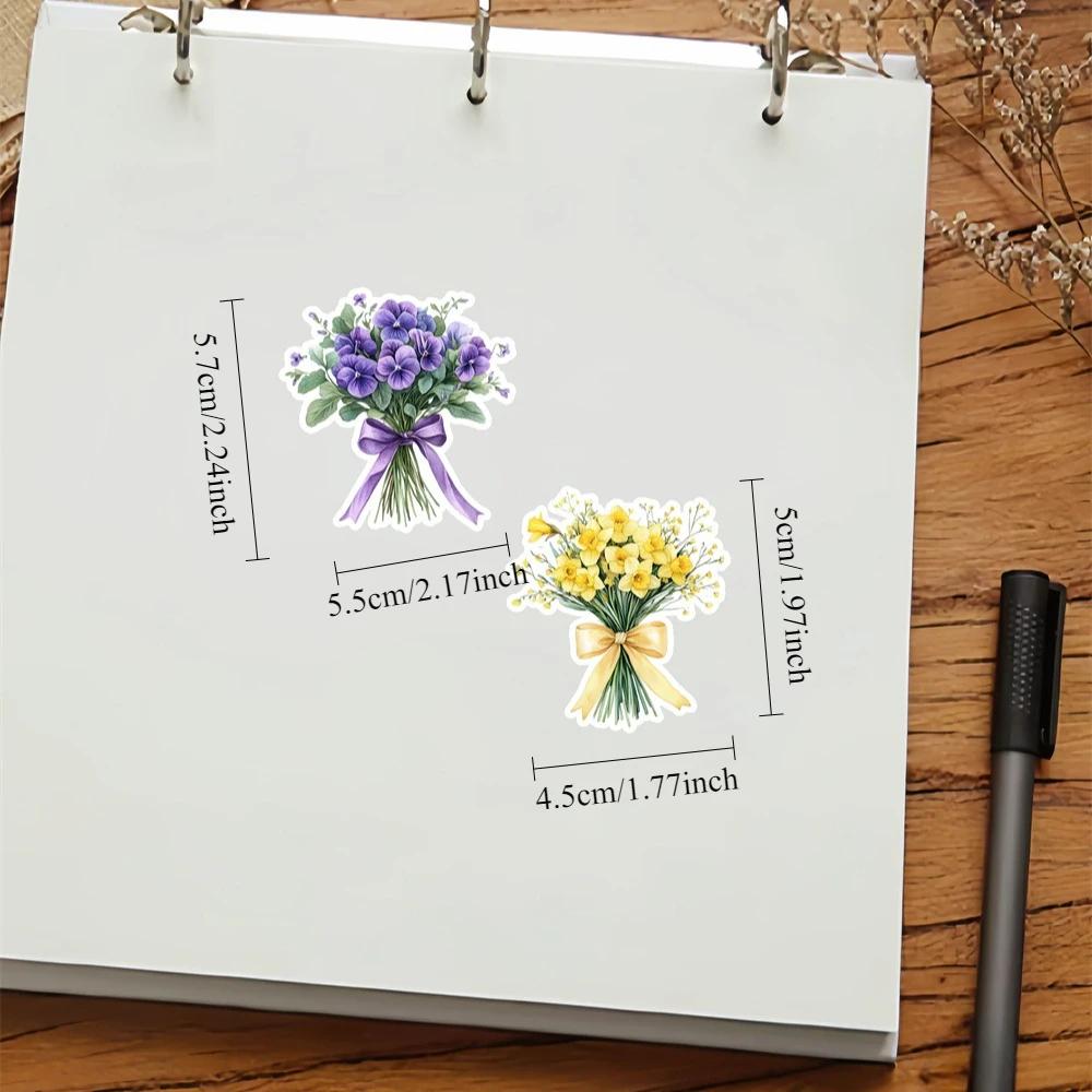 Stickers 18Pcs Watercolor hand-held bouquet decoration for Stationery Scrapbooking Diy Diary Album Labe journal stationery