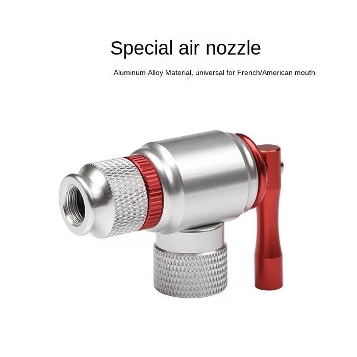 Portable Mountain bike CO2 cylinder pump Gas Nozzle Bicycle Fast Inflator Inflatable Head Adapter Riding emergency Accessories