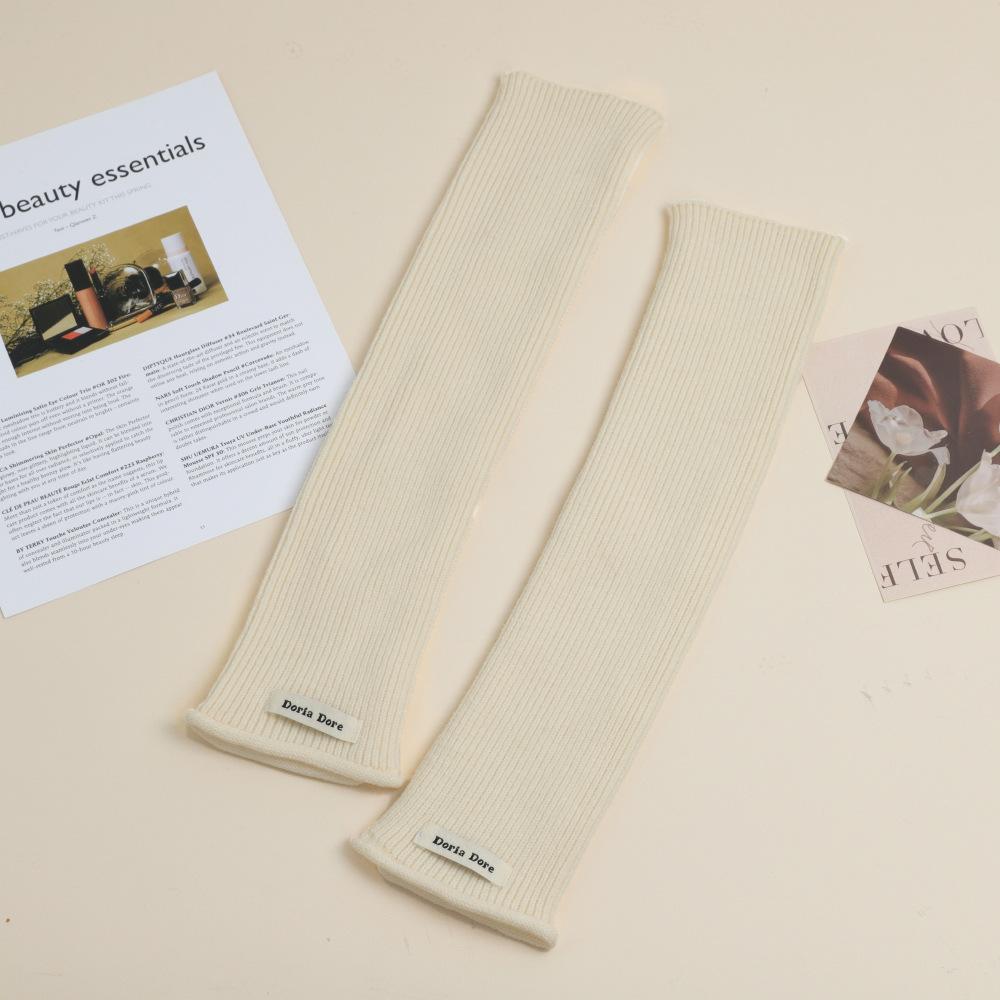 Вязаные рукава-перчатки для женщин на осень и зиму, теплые однотонные нарукавники, полупальцы, шерстяные напульсники, накладные рукава, чехол для рук