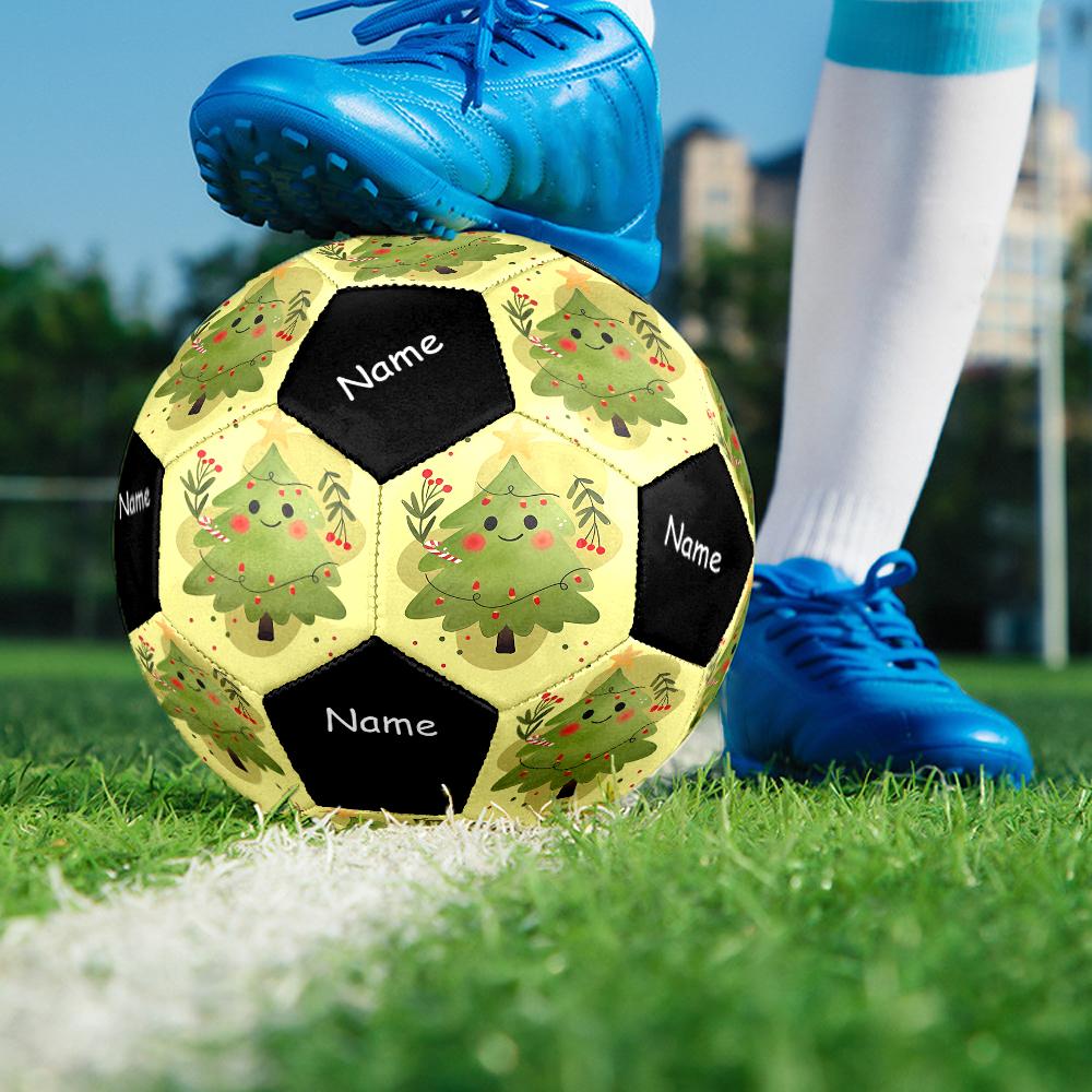 Custom Name Christmas tree Theme Size 5 Soccer Ball, Suitable for Both Indoor and Outdoor Matches, a Gift Suitable for Everyone.
