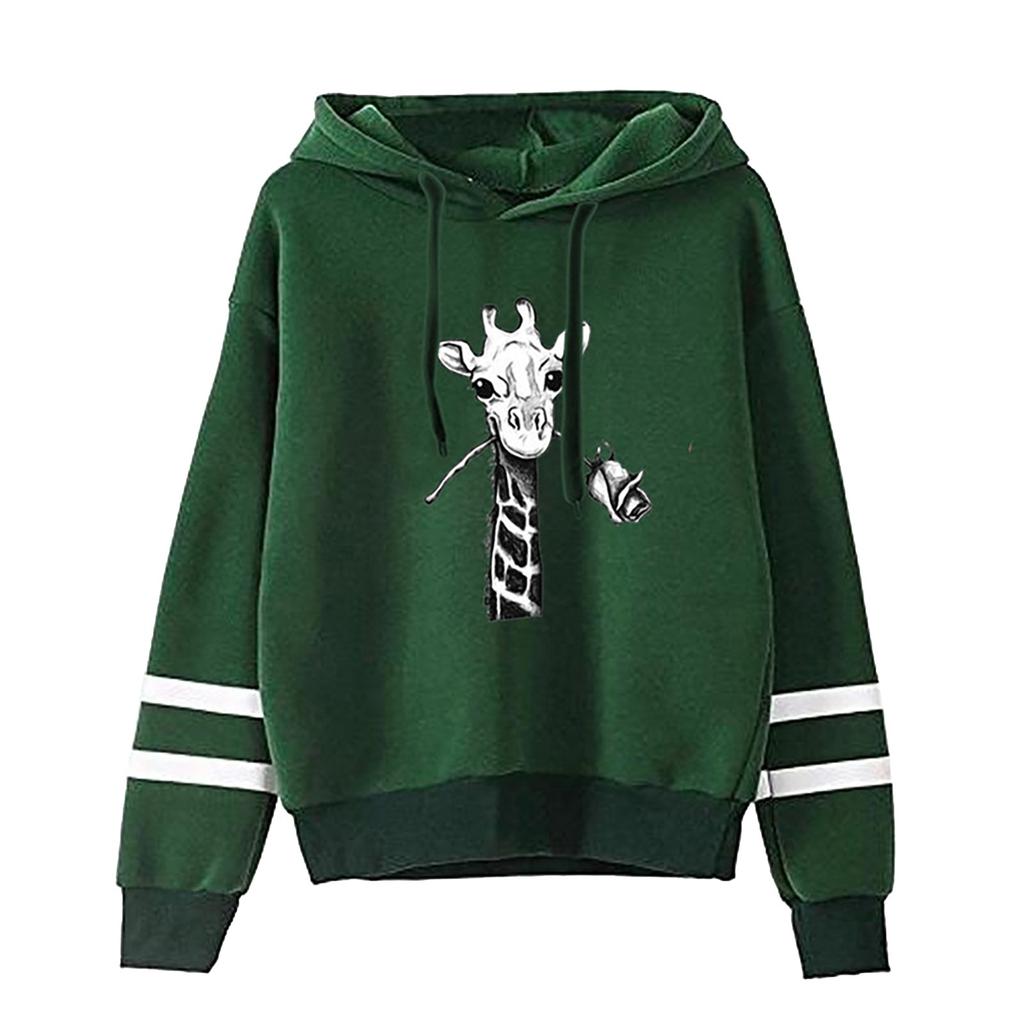 Womens Long Sleeve Hoodie Sweatshirt Letters Hooded Pullover Tops Blouse