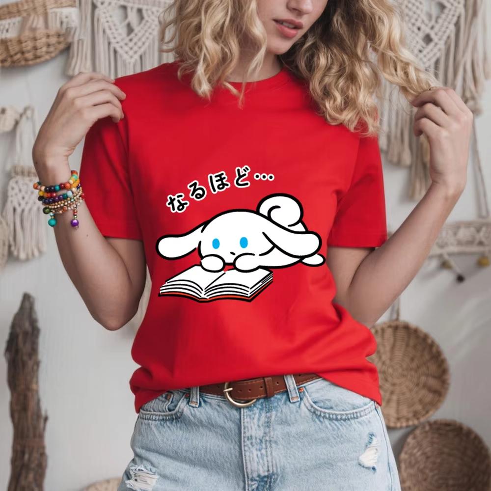 2026 Summer   Cinnamoroll I See Now Print Cotton T Shirt for Women Casual Comfort Soft Daily Wear Top