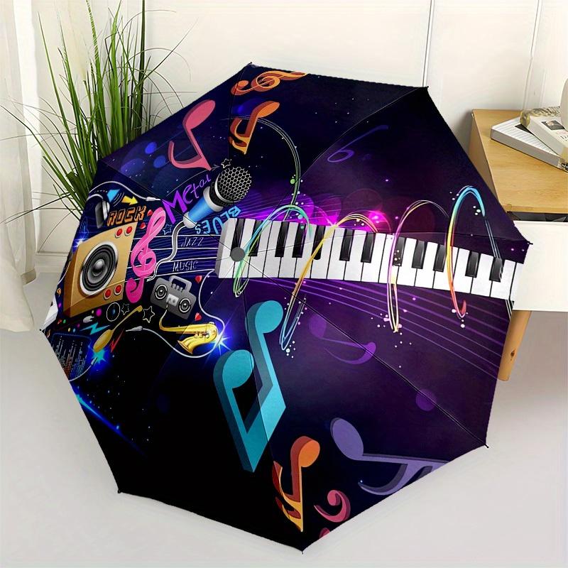 1pc Music Notes Guitar Keys Themed High-quality Umbrella,Automatic Opening and Closing Umbrella,Multi-functional Umbrella G0811129