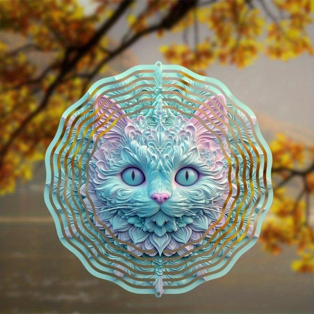 Outdoor Metal Wind Chime 25.4 Cm Double Sided Colorful Rotating Hook Wind Powered Decor for Patio Yard Garden Birthday Gift