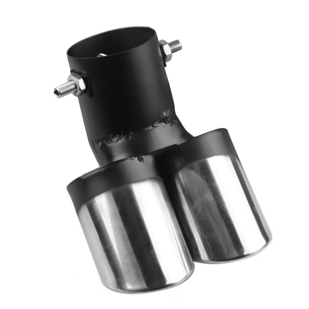 Насадка на глушитель из нержавеющей стали, овальная, задний выхлоп с двумя выходами, насадка на выхлопную трубу, детали для модификации автомобиля