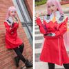 Аниме 02 платья DARLING in the FRANXX Zero Two Косплей Костюм 02 Код парика для косплея:002 Аксессуары для головных уборов Подарок на Хэллоуин