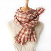 Soft Waxy and Thick Plaid Imitation Cashmere Scarf for Women, Warm Fringed Shawl In Winter, Couple Scarf Tide