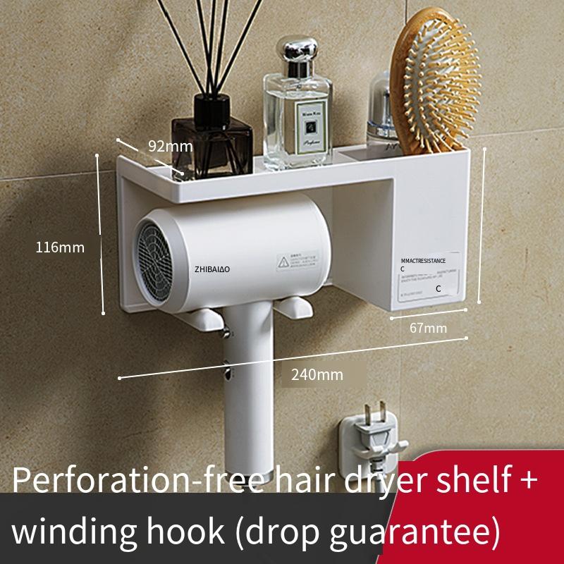 Hair Dryer Rack Non Perforated Bathroom Wall Mounted Hair Dryer Storage Rack Bathroom Air Duct Storage Rack Placement Rack