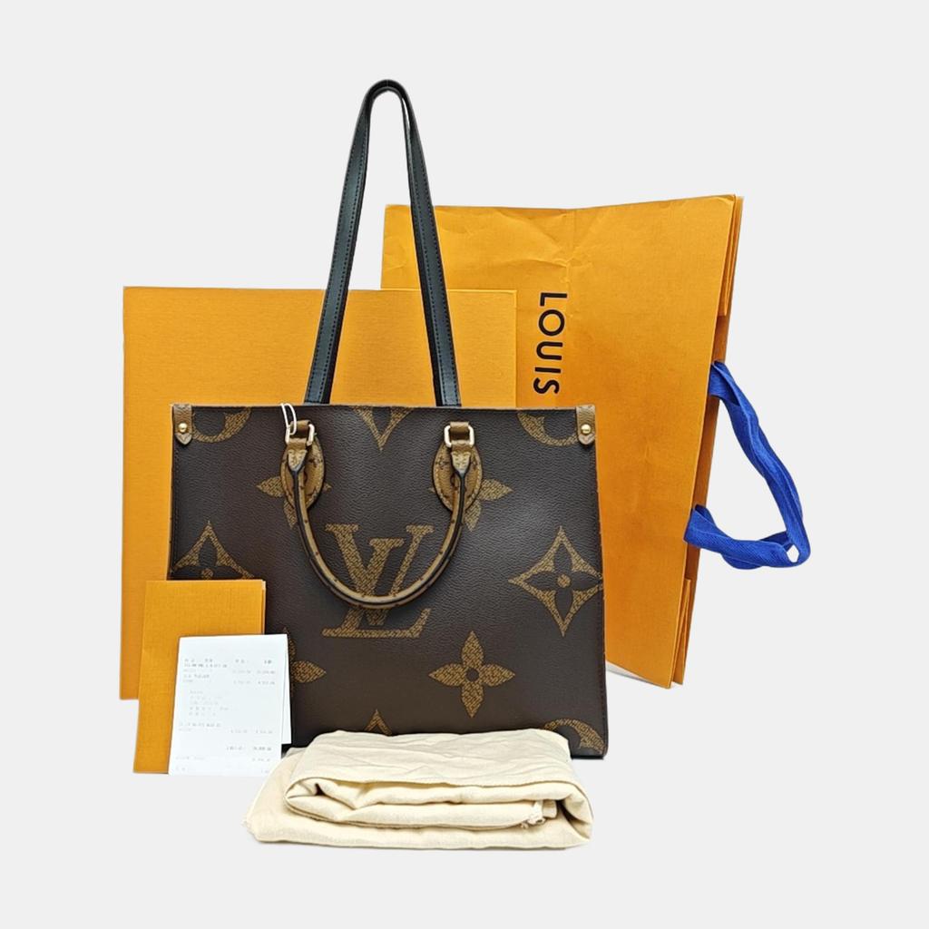 [Pre-Owned] Louis Vuitton Onthego MM 'Brown Giant Monogram/Brown Monogram Reverse Canvas' - Fair #1JJY6YW