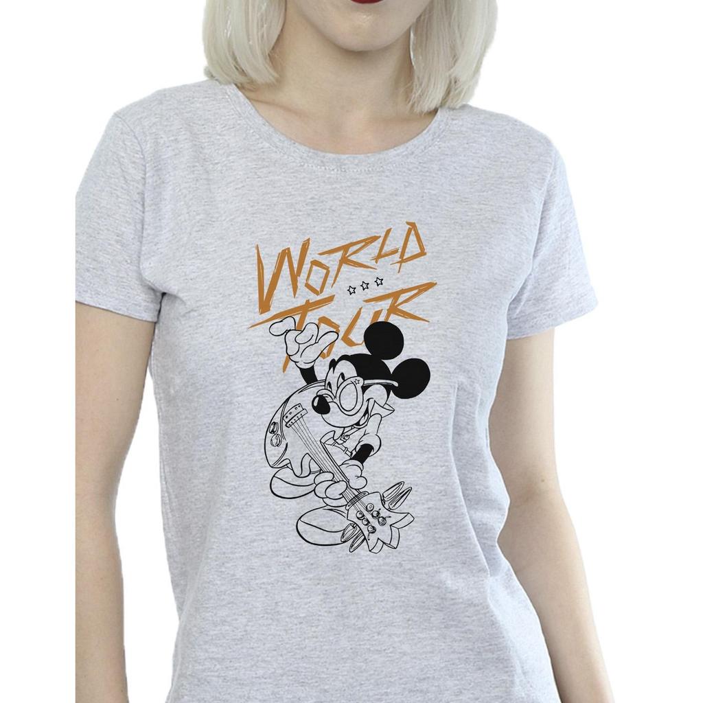 Disney Womens/Ladies Mickey Mouse World Tour Line Cotton T-Shirt