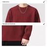 Men's High-End Round Neck Knit Sweater - Black & Red, Warm Autumn/Winter Inner Wear, In Stock with Tags