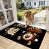 1pc, 2D Flat Printing Coffee Alarm Clock Entrance Doormat, Non-Slip Machine Washable Easy-to-Clean Polyester Mat, Suitable for Home and Outdoor Decora