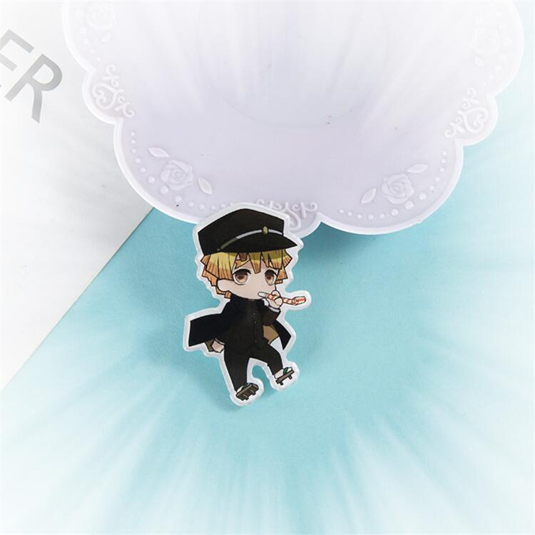 Anime Demon Slayer Badge Brooch Pin Cospaly Cartoon Sabito Makomo Acrylic Pins Costume Prop