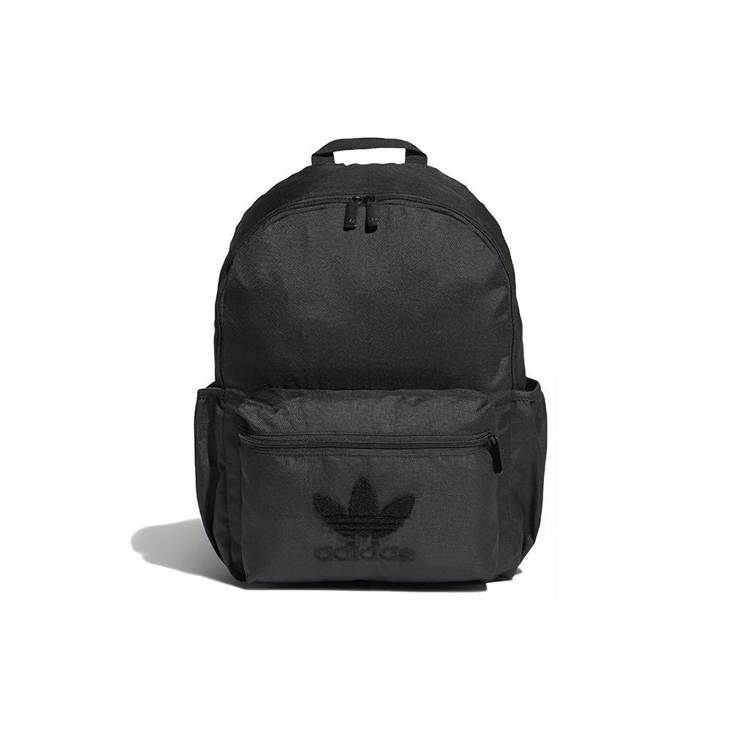 Adidas Originals Three Stripes Sport Simple Retro College Style Large Capacity Polyester Backpack Unisex Backpack Black FM0724