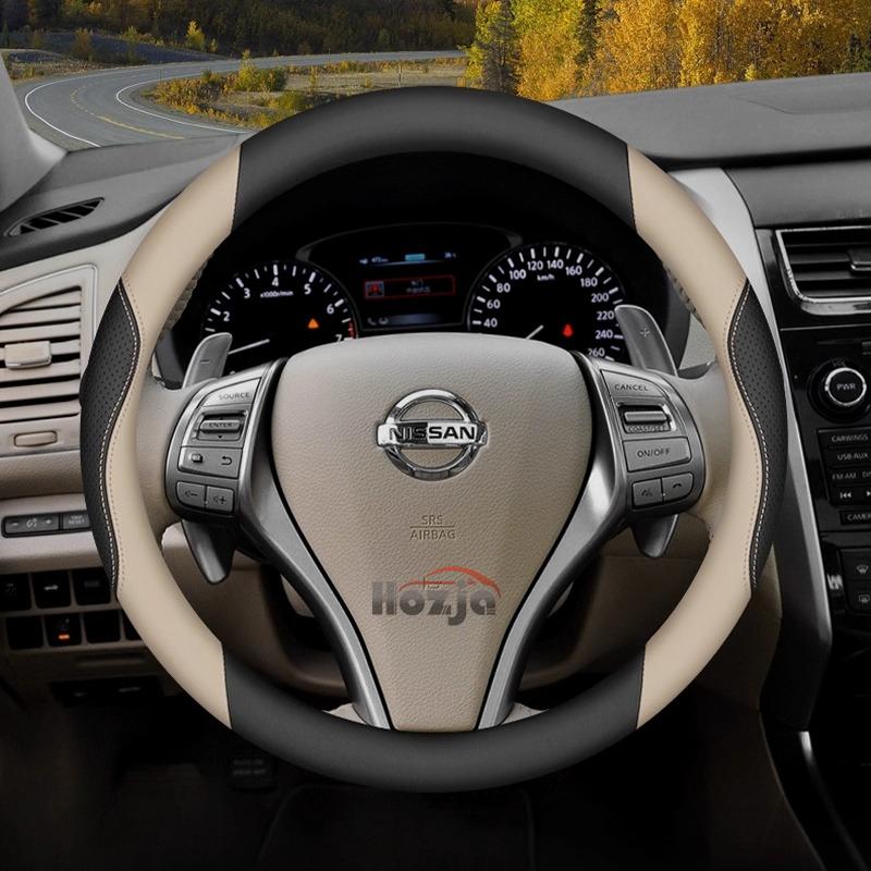 Кожаный чехол на руль автомобиля для Nissan Qashqai J11 J10 J12 Tiida Juke F15 Navara D40 X-trail T30 T31 T32 T33 Pathfinder R51