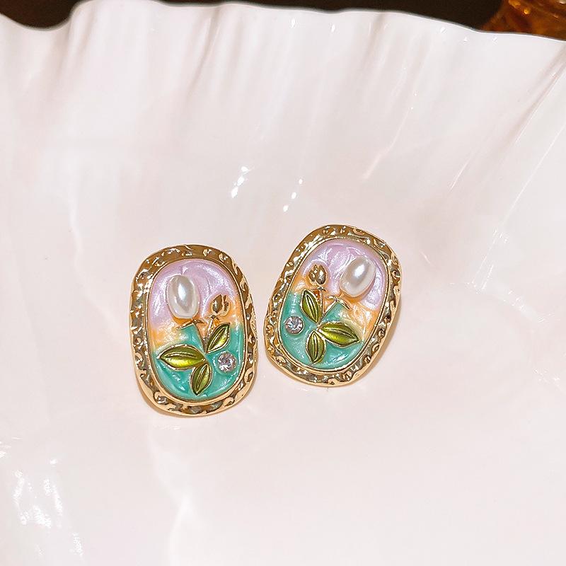 Серьги-кисточки с цветком, инкрустированным бриллиантами 'Серебряная игла' - Элегантные и модные серьги-пусеты высокого класса с уникальным дизайном