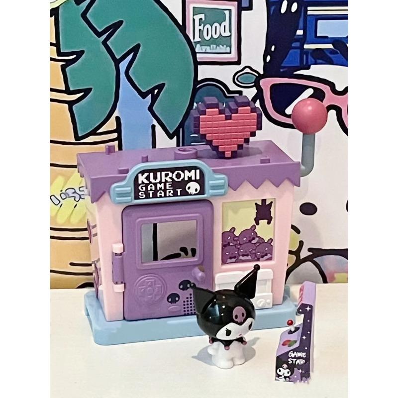 Sanrio Синнаморолл Хелло Китти Куроми Дом для развлечений Штабелируемые Игрушки-конструкторы Стрит-вью Фигурка Аниме Фигурка Детские Игрушки для дома