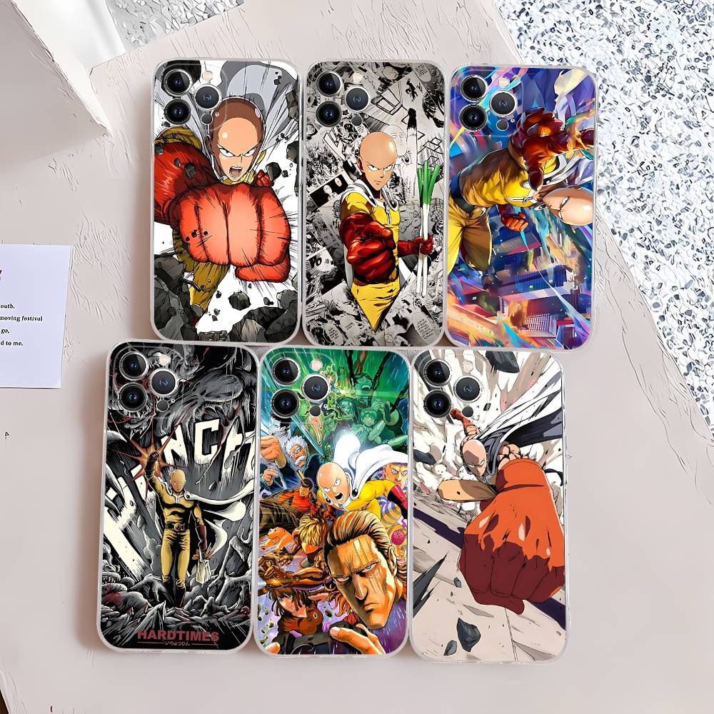 Аниме Японский Классический ONE P-PUNCH-MANS Чехол из ТПУ Силикона Для IPhone 11 12 13 14 15 16 17 Pro Max Ударопрочный Прозрачный Задний Чехол