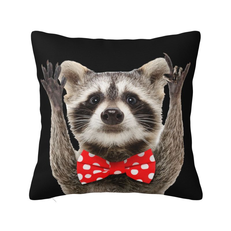 Funny Raccoon Throw Pillow Case cm Sofa Cushion Cover Velvet Polyester Pillowcase Doublesided Printing