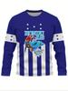 Men's Honduras Flag and Wildlife Print T-Shirt, Full Body Print, Fitted, Washable Long Sleeve, Casual Fall Shirt