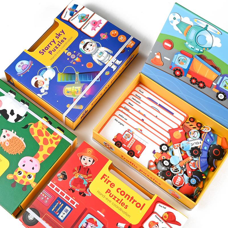 Wooden Children'S Early Education Educational, Magnetic Stickers, Music-Themed Puzzles, Exercise Hand-Eye Coordination, Parent-Child Interactive Toys