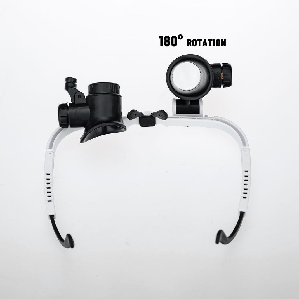 Лупа-лупа, крепление на голову для очков со светодиодной подсветкой, регулируемый кронштейн для очков, лупа для ремонта часов