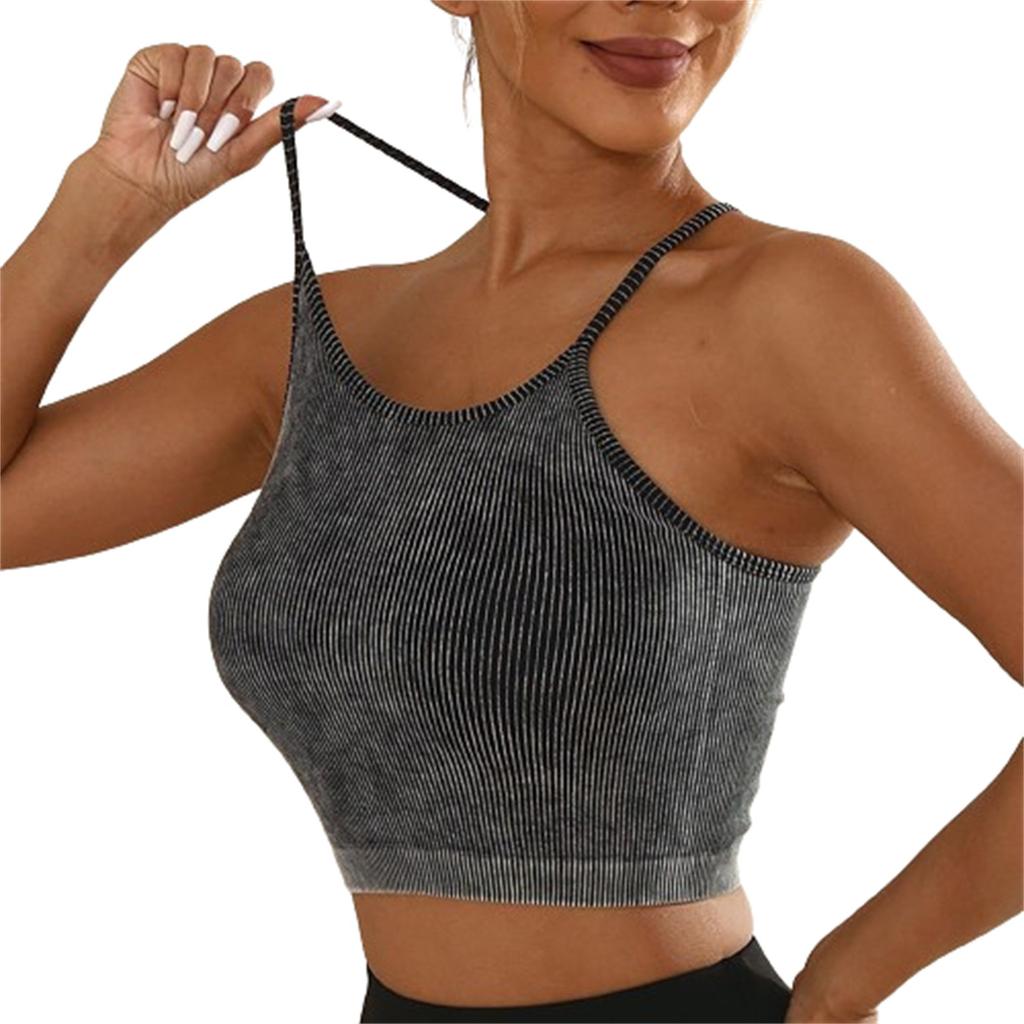 Женские однотонные спагетти с тонкой лямкой Racerback для тренировок, йоги, тренажерного зала, фитнеса, спортивные топы