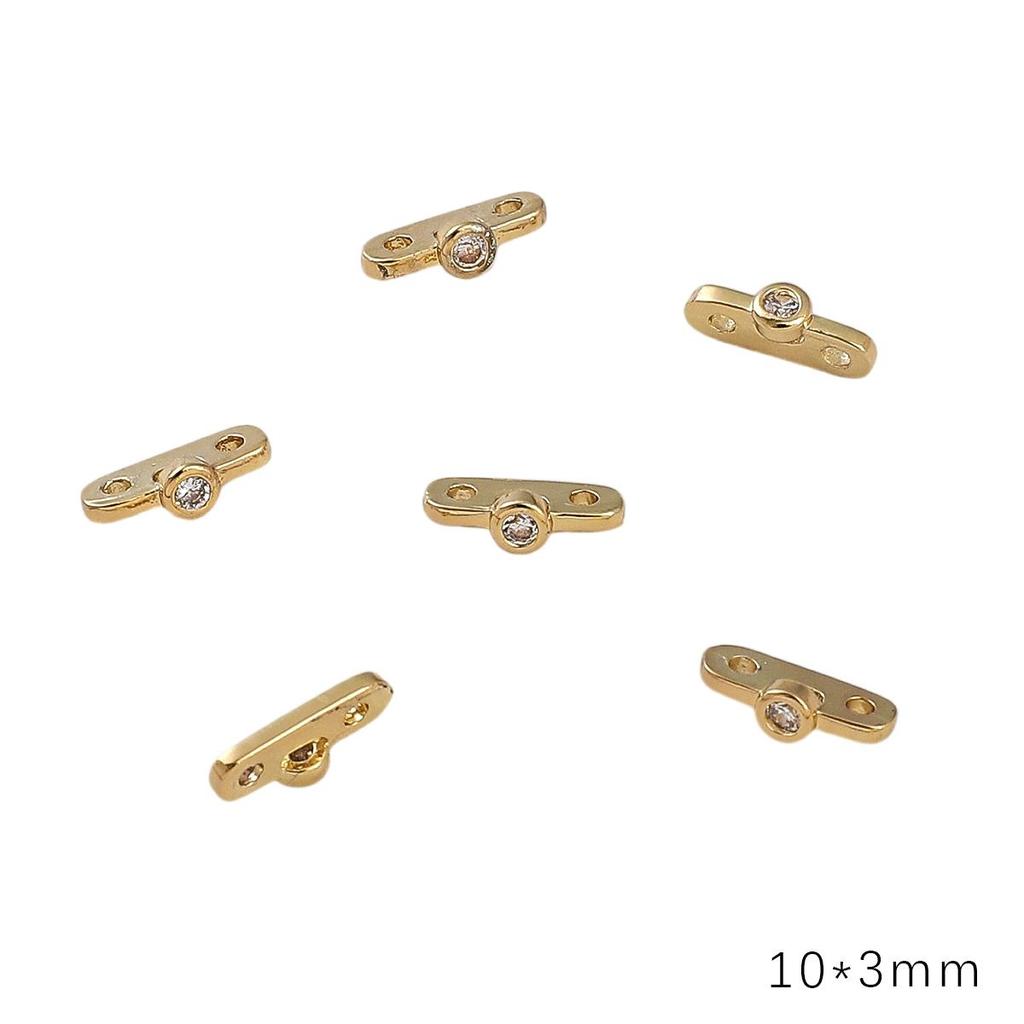 Медные двухдырочные разделительные бусины для изготовления украшений своими руками с металлическим покрытием