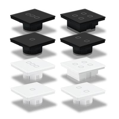 Тип 86 Европейский стандарт Tuya WiFi Сенсорный настенный умный выключатель с одной линией питания