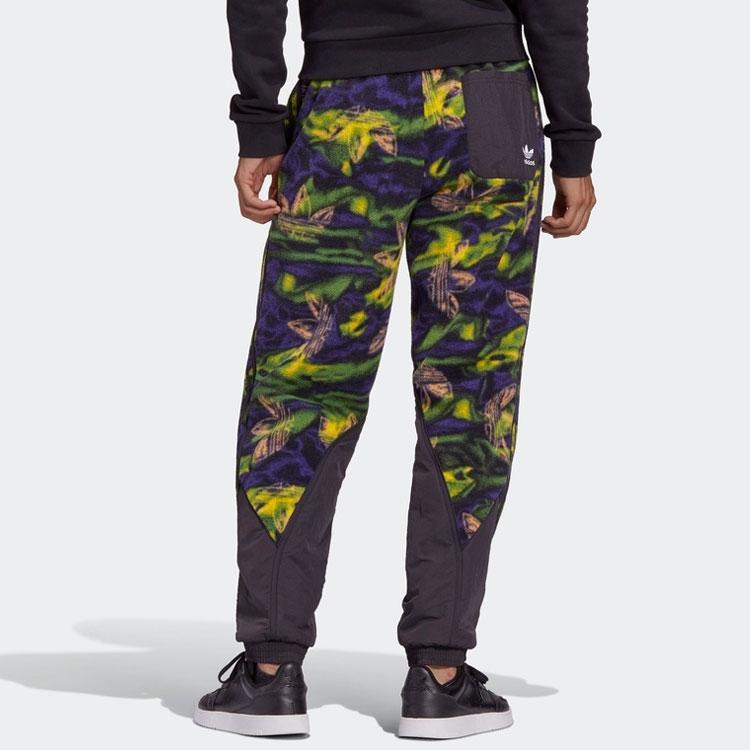 Adidas Бархатные спортивные брюки зауженного кроя Originals с принтом трилистника, мужские брюки, разноцветные GE0800