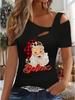 Women's New Casual  Top  Christmas  Halloween Christmas Gift Tops Shirt Blouse