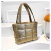 Korean Style 2024 Chic Women's Cotton Padded Shoulder Bag - Lightweight, Fashionable, Bucket Bag