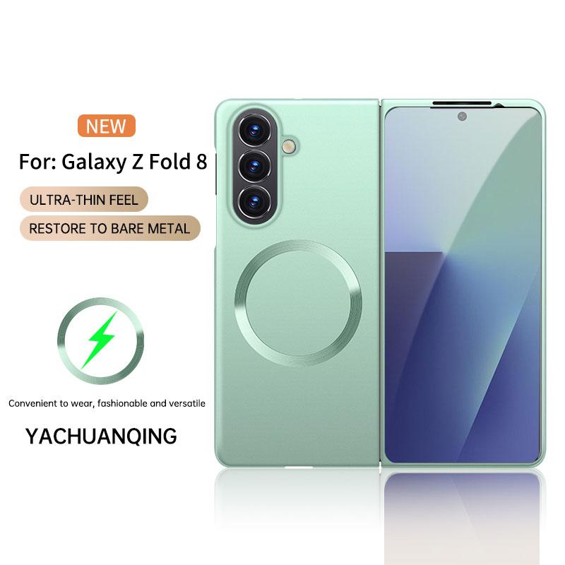 For Samsung Galaxy Z Fold8 Case Luxury Metallic Magnetic Flap Frosted Cover For Samsung Z Fold 8 Bumper Funda