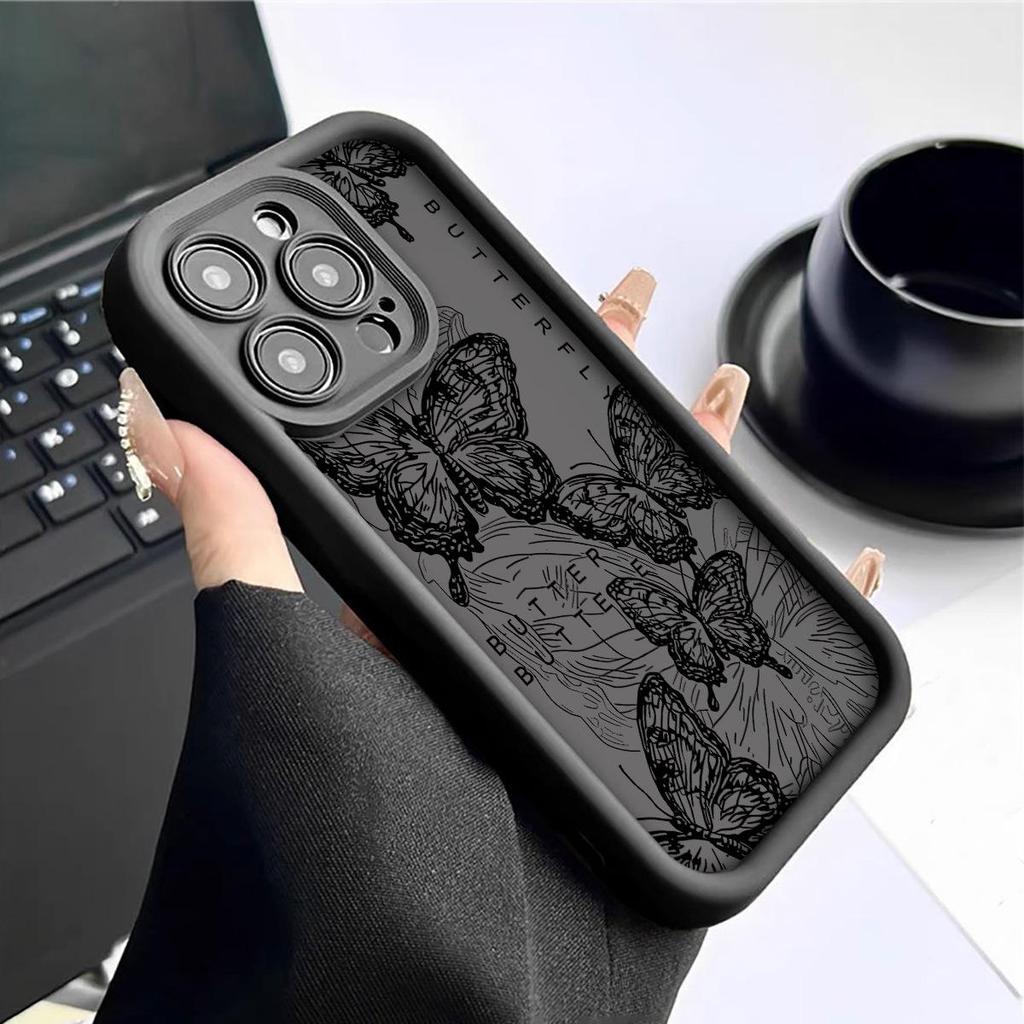 Черный кейс с пазами «Бабочка» для iPhone 14/15/16/17 Pro Max