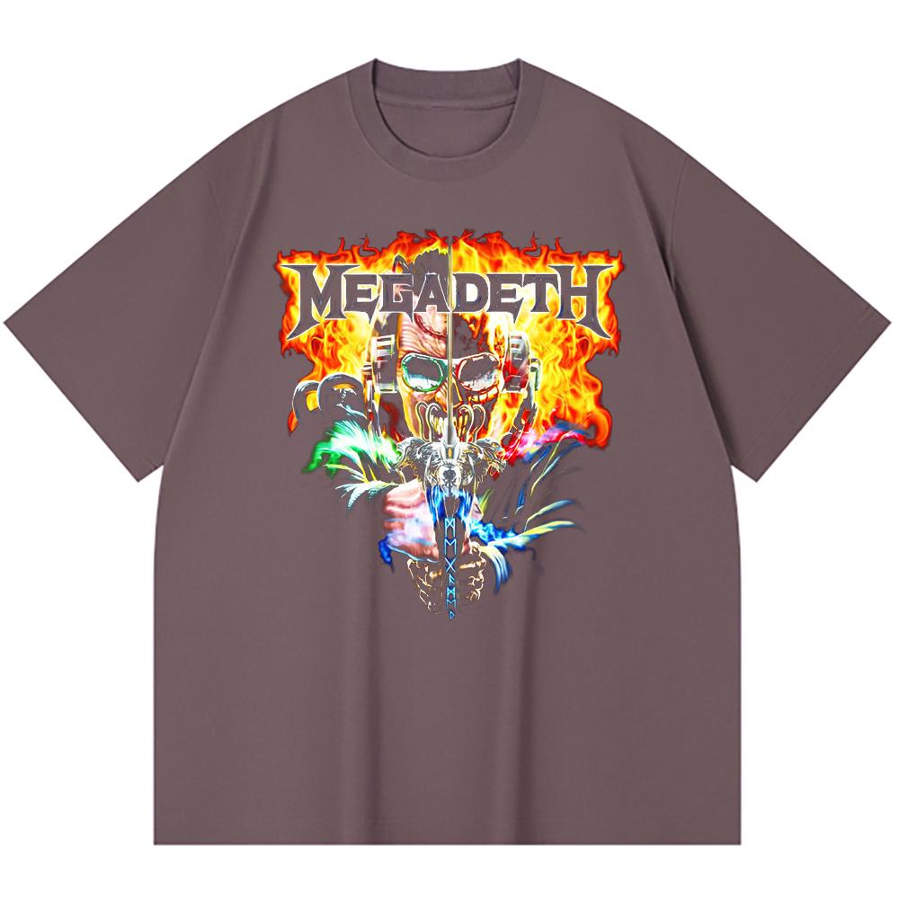 Хлопковая футболка плотностью 230 г/м² 100% Хлопок Heavy Metal Футболка с принтом рок-группы Популярная музыка Унисекс Тяжелая хлопковая футболка