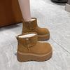 Мода 8 см Новые Зимние Женские Теплые Снежные Ботинки Каблуки Высокий Верх Спорт 2025 Осень Кроссовки Платформа Мотоциклетные Ботинки Женские Ботас Феминина