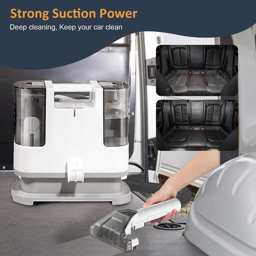 Ручной пылесос для ковров 400 Вт 9 кПа Портативный пятновыводитель для автомобиля дивана шерсти домашних животных Распыление Всасывание Интегрированная машина для чистки обивки