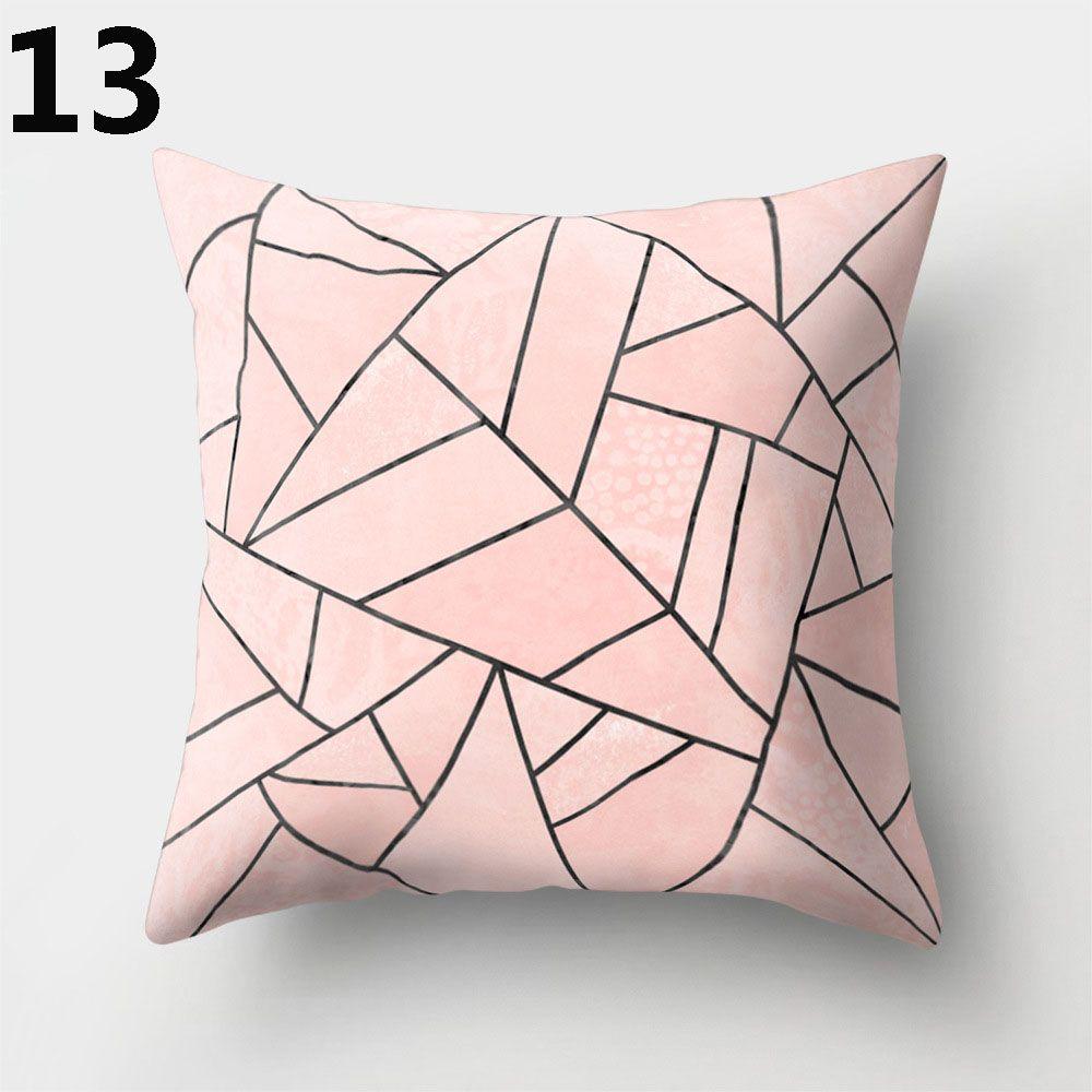 Gold Shining Home Decor Car Seat Peach Skin Cashmere Cushion Cover Pillow Cases Geometric Printed