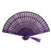 Fashion Wedding Hand Fragrant Party Carved Bamboo Folding Fan Chinese Wooden Fan