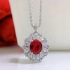 18k White Gold 9 *11mm Ruby Sapphire Courndum Necklaces For Women Engagement Gift 925 Sterling Silver Jewelry