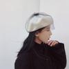С сетчатой вуалью Сетчатый шерстяной берет Сетчатая шапка-бини Винтажная шляпа художника Женская