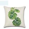 Luxurious 18'' Green Tropical Plant Pillow Case Cotton Sofa Cushion Cover Decorative