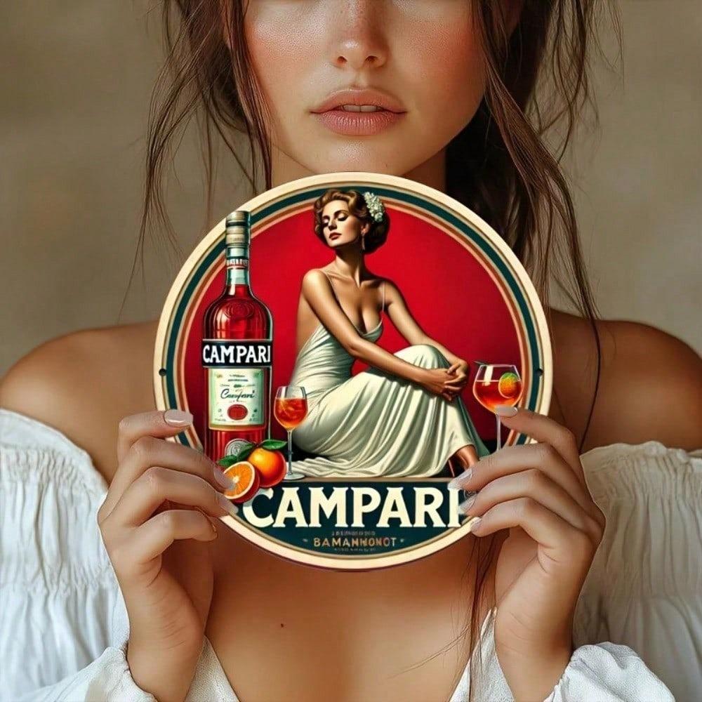 Винтажная металлическая жестяная вывеска Campari Ретро настенный декор для домашнего бара мужской берлоги