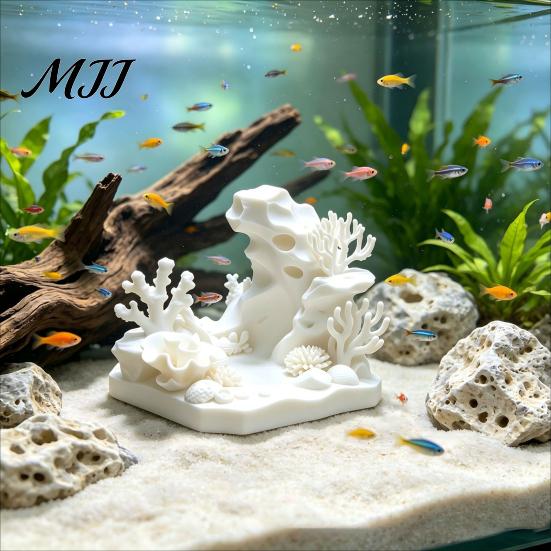 Маленький аквариумный орнамент, 3D-печатная коралловая пещера, украшение для аквариума с креветками, укрытие для водной среды обитания, реалистичное полое укрытие для отдыха