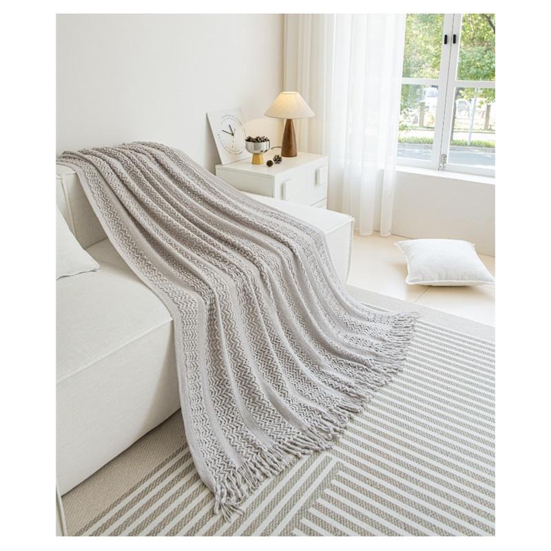 Акриловый вязаный платок-одеяло Геометрическое вязание косами Плед для офиса, дивана, софы Осенне-зимнее уютное одеяло для сна