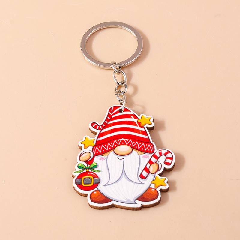 Cute Christmas Key Chain Snowman Santa Claus Key Ring Pendant for Car Key Holder Women Girls Handbag Decor DIY Jewelry Gift